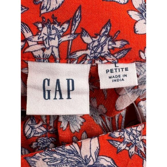 Gap · Large Petite · Blouson Sleeve Square Neck Blouse · Red Floral · NWT - Picture 10 of 11
